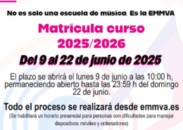 Abierto el plazo de matrícula para el curso 2025 - 2026 de la Escuela Municipal de Música del Ayuntamiento de Valladolid (EMMVA)