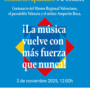 La Generalitat programa para el 2 de noviembre los conciertos con motivo del centenario del Himno Regional en los que participarán 8.000 músicos de la Comunitat Valenciana La Generalitat programa para el 2 de noviembre los conciertos con motivo del centenario del Himno Regional en los que participarán 8.000 músicos de la Comunitat Valenciana