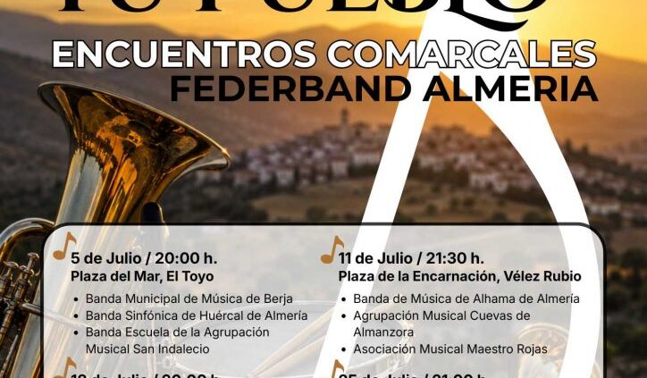 La Banda Sonora de tu Pueblo vuelve a recorrer la provincia de Almería con cuatro grandes encuentros comarcales de bandas de música