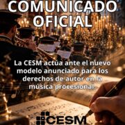 La CESM actúa ante el nuevo modelo anunciado para los derechos de autor en la música procesional